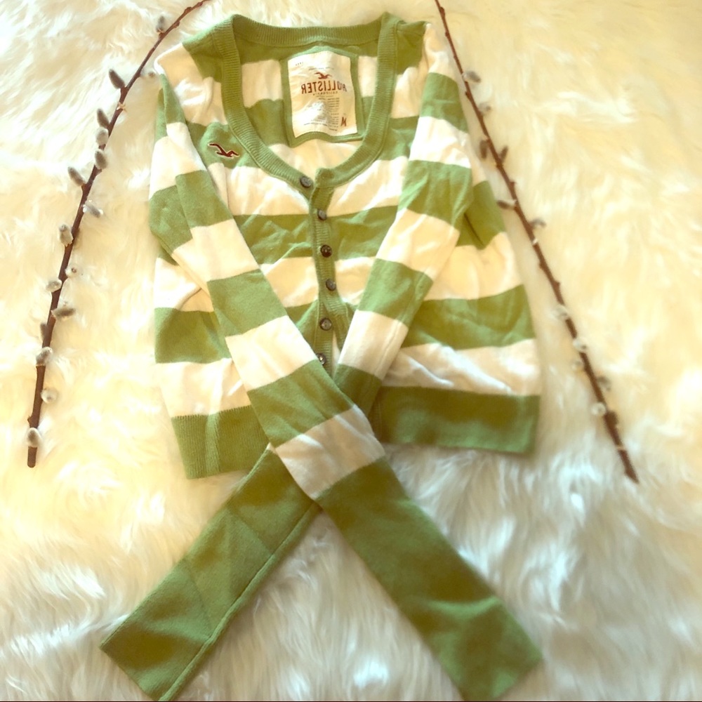 Hollister Striped Cardigan Sweater